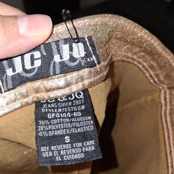 Shiny Gold Jeggings- W Sz Small - Picture 4 of 5